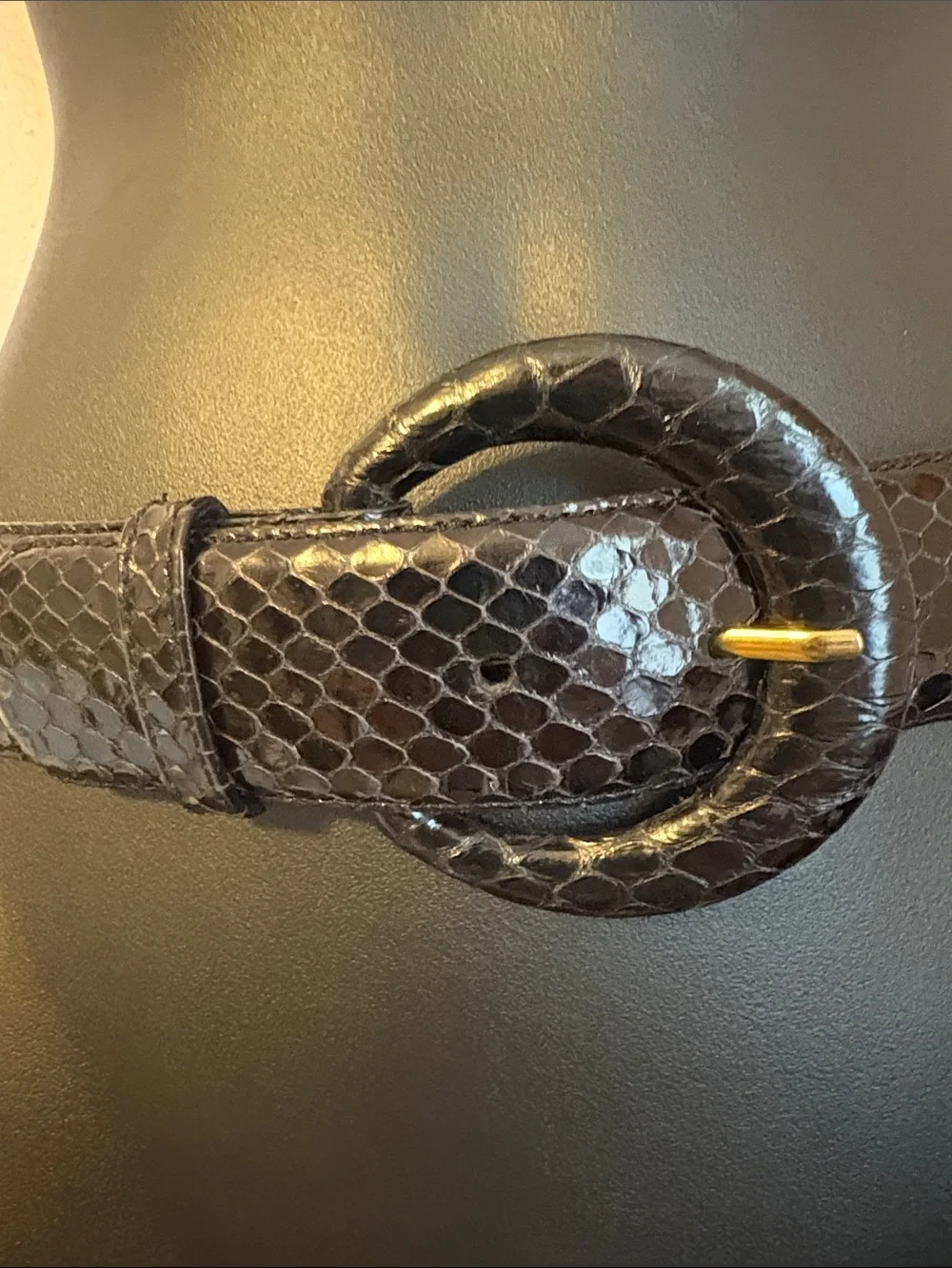 Magid Genuine Snakeskin Vintage Black Belt size S